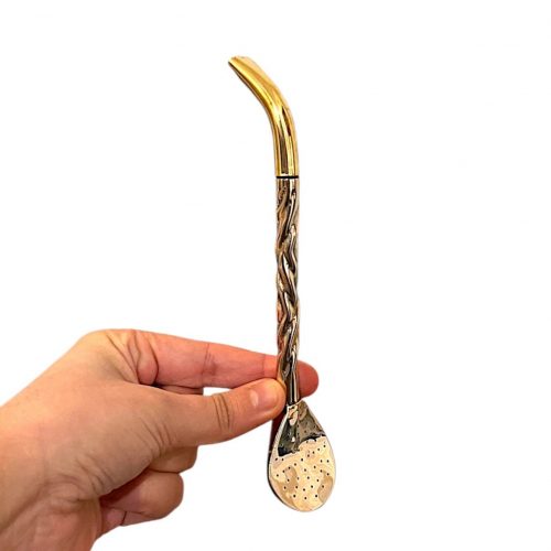 Bombillon pico de loro grabado - Alpaca y Bronce