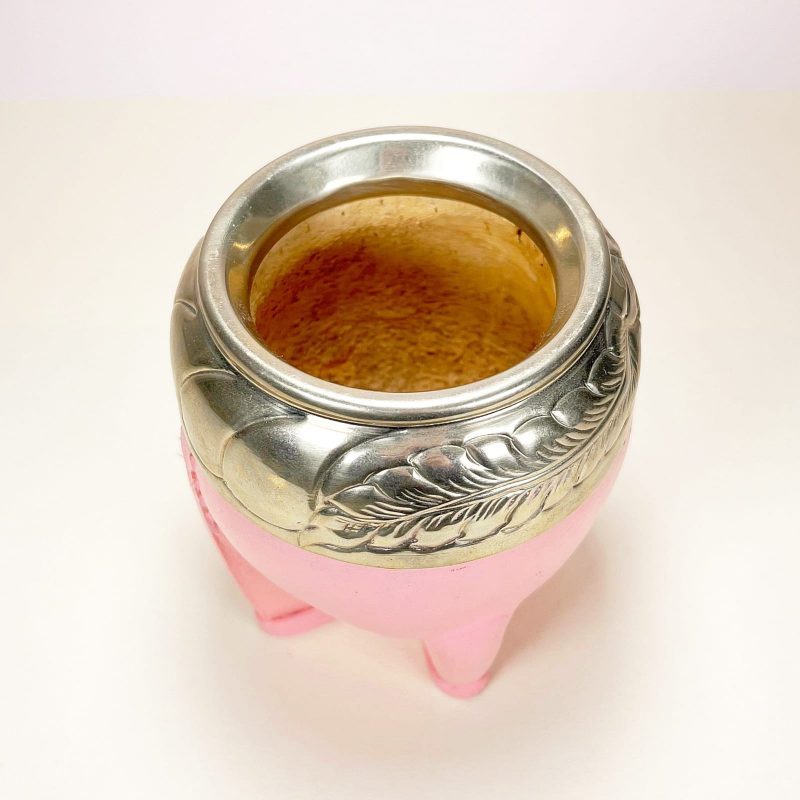 Maté torpedo artisanal cuir rose - Imagen 3