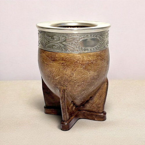 Leather imperial maté calabash sand
