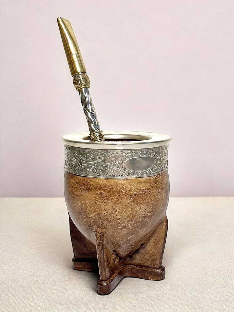 Calebasse à maté imperial cuir sable - Imagen 2
