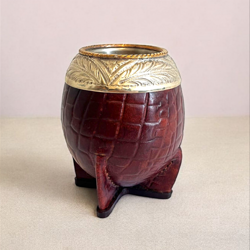 Calebasse à maté torpedo bordeaux prestige