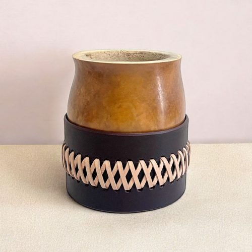 Calebasse à maté criollo tressé marron