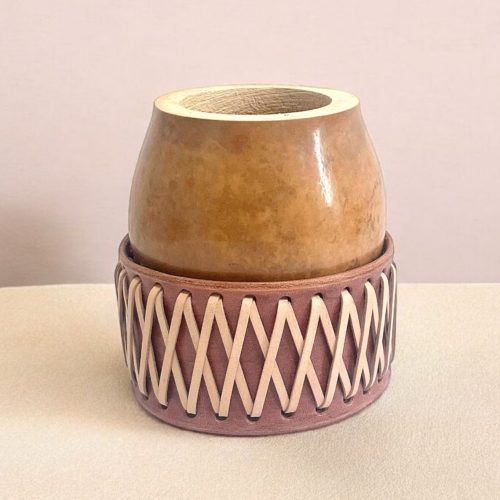 Calebasse à maté criollo tressé beige
