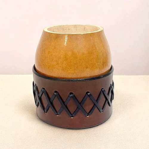 Calebasse à maté criollo tressé brun
