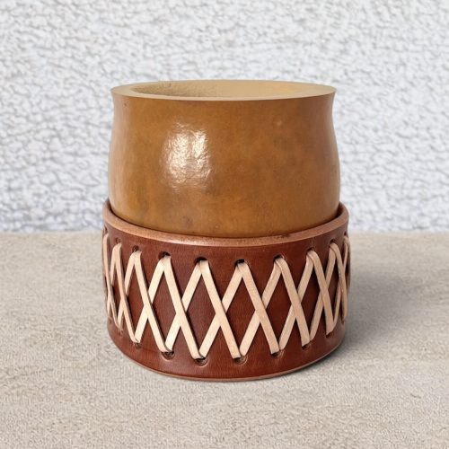 Calebasse à maté criollo tressé marron