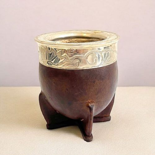 Calebasse à maté imperial recouvert en cuir noisette