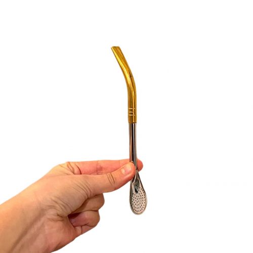 Bombilla pico de loro acero inoxidable dorado