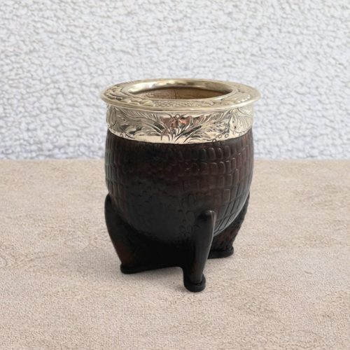 Mate imperial de calabaza artesanal croco caoba