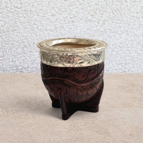 Engraved Leather Mate Gourd Mahogany