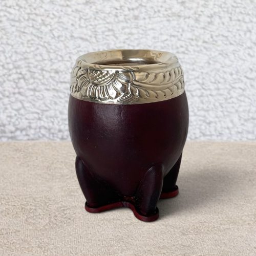Calebasse à maté torpedo artisanal marron