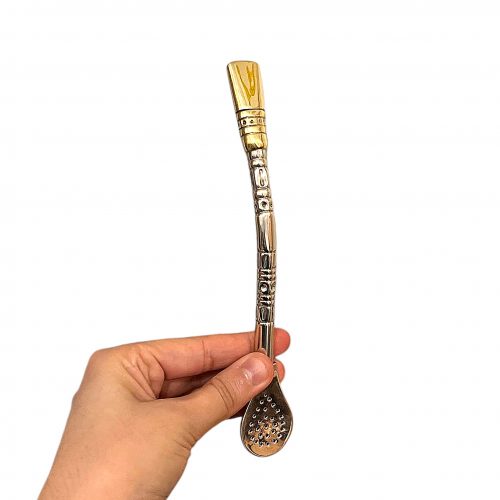 Bombilla pico de rey in alpaca and bronze - Guardas