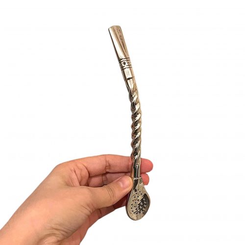 Bombilla pico de rey en alpaca – Tressée