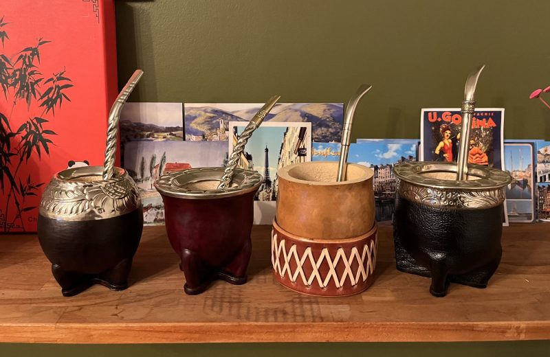 Different types of mate gourds: camionero, torpedo, imperial and criollo